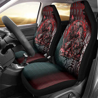 Viking Warrior Car Seat Cover with Runes and Blood Battle Scene Norse Valor Tribute - Wonder Print Shop
