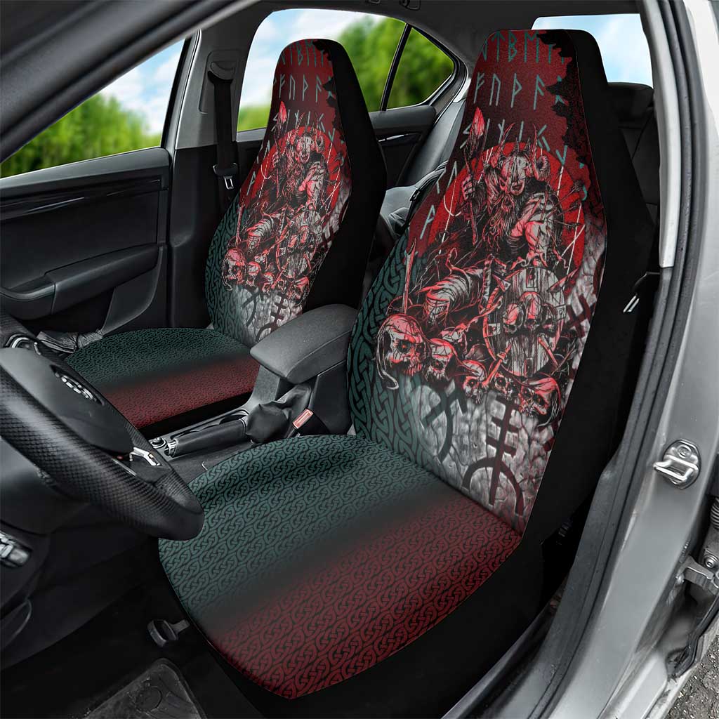 Viking Warrior Car Seat Cover with Runes and Blood Battle Scene Norse Valor Tribute - Wonder Print Shop