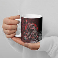 Viking Warrior Ceramic Mug with Runes and Blood Battle Scene Norse Valor Tribute - Wonder Print Shop