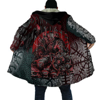 Viking Warrior Cloak with Runes and Blood Battle Scene Norse Valor Tribute - Wonder Print Shop