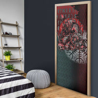 Viking Warrior Door Cover with Runes and Blood Battle Scene Norse Valor Tribute - Wonder Print Shop
