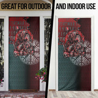 Viking Warrior Door Cover with Runes and Blood Battle Scene Norse Valor Tribute - Wonder Print Shop