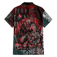 Viking Warrior Family Matching Tank Maxi Dress and Hawaiian Shirt with Runes and Blood Battle Scene Norse Valor Tribute - Wonder Print Shop