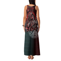 Viking Warrior Family Matching Tank Maxi Dress and Hawaiian Shirt with Runes and Blood Battle Scene Norse Valor Tribute - Wonder Print Shop