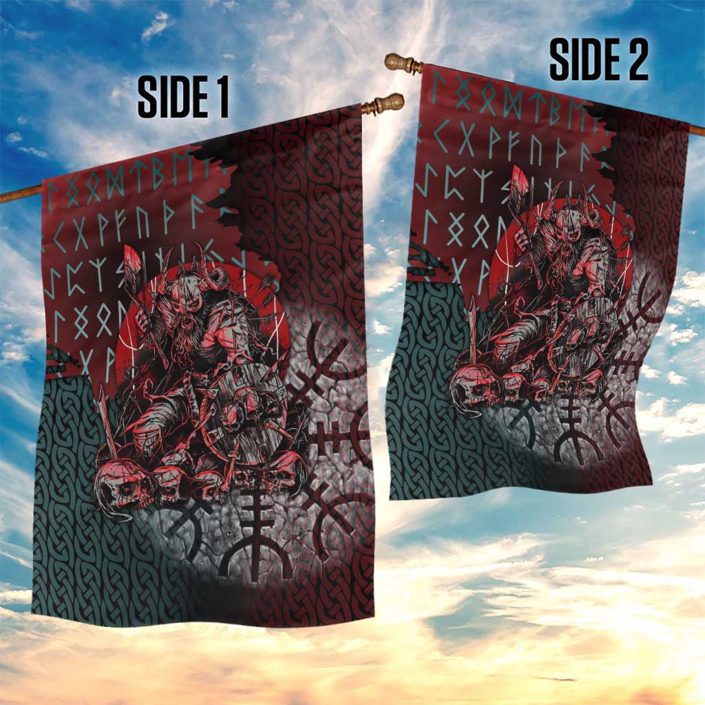 Viking Warrior Garden Flag with Runes and Blood Battle Scene Norse Valor Tribute - Wonder Print Shop