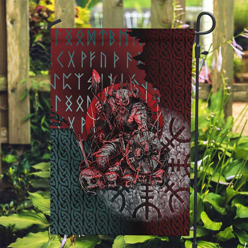 Viking Warrior Garden Flag with Runes and Blood Battle Scene Norse Valor Tribute - Wonder Print Shop