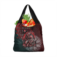 Viking Warrior Grocery Bag with Runes and Blood Battle Scene Norse Valor Tribute - Wonder Print Shop