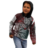 Viking Warrior Kid Hoodie with Runes and Blood Battle Scene Norse Valor Tribute - Wonder Print Shop