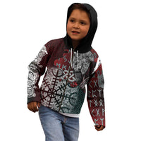 Viking Warrior Kid Hoodie with Runes and Blood Battle Scene Norse Valor Tribute - Wonder Print Shop