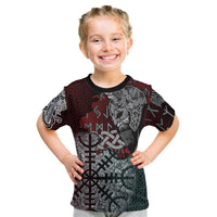 Viking Warrior Kid T Shirt with Runes and Blood Battle Scene Norse Valor Tribute - Wonder Print Shop