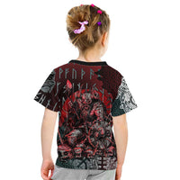 Viking Warrior Kid T Shirt with Runes and Blood Battle Scene Norse Valor Tribute - Wonder Print Shop