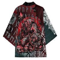 Viking Warrior Kimono with Runes and Blood Battle Scene Norse Valor Tribute - Wonder Print Shop