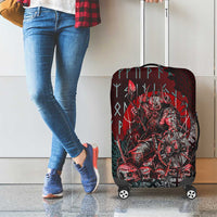 Viking Warrior Luggage Cover with Runes and Blood Battle Scene Norse Valor Tribute - Wonder Print Shop