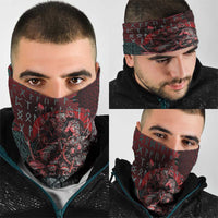 Viking Warrior Neck Gaiter with Runes and Blood Battle Scene Norse Valor Tribute - Wonder Print Shop
