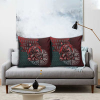 Viking Warrior Pillow Cover with Runes and Blood Battle Scene Norse Valor Tribute - Wonder Print Shop