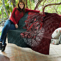 Viking Warrior Quilt with Runes and Blood Battle Scene Norse Valor Tribute - Wonder Print Shop