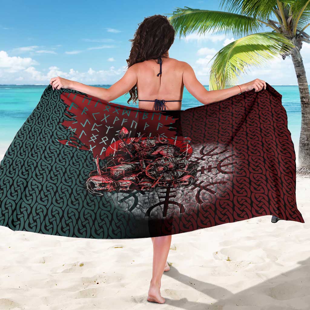 Viking Warrior Sarong with Runes and Blood Battle Scene Norse Valor Tribute - Wonder Print Shop