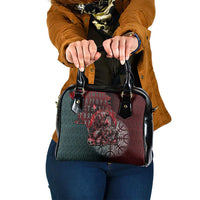 Viking Warrior Shoulder Handbag with Runes and Blood Battle Scene Norse Valor Tribute - Wonder Print Shop