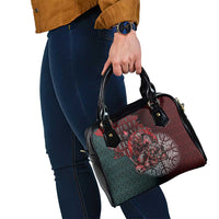 Viking Warrior Shoulder Handbag with Runes and Blood Battle Scene Norse Valor Tribute - Wonder Print Shop