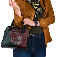 Viking Warrior Shoulder Handbag with Runes and Blood Battle Scene Norse Valor Tribute - Wonder Print Shop