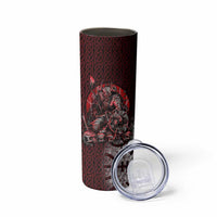 Viking Warrior Skinny Tumbler with Runes and Blood Battle Scene Norse Valor Tribute - Wonder Print Shop