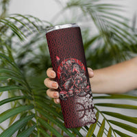 Viking Warrior Skinny Tumbler with Runes and Blood Battle Scene Norse Valor Tribute - Wonder Print Shop
