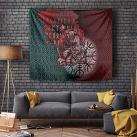 Viking Warrior Tapestry with Runes and Blood Battle Scene Norse Valor Tribute - Wonder Print Shop