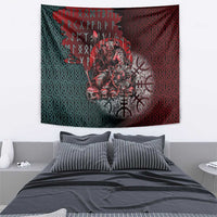 Viking Warrior Tapestry with Runes and Blood Battle Scene Norse Valor Tribute - Wonder Print Shop