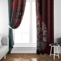 Viking Warrior Window Curtain with Runes and Blood Battle Scene Norse Valor Tribute - Wonder Print Shop