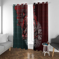 Viking Warrior Window Curtain with Runes and Blood Battle Scene Norse Valor Tribute - Wonder Print Shop