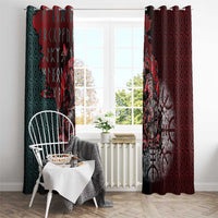 Viking Warrior Window Curtain with Runes and Blood Battle Scene Norse Valor Tribute - Wonder Print Shop