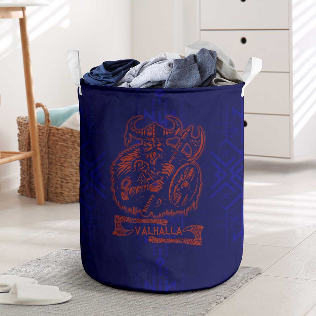 Valhalla Warrior Viking Laundry Basket with Axes and Norse Symbols Norse Mythology Tribute - Wonder Print Shop