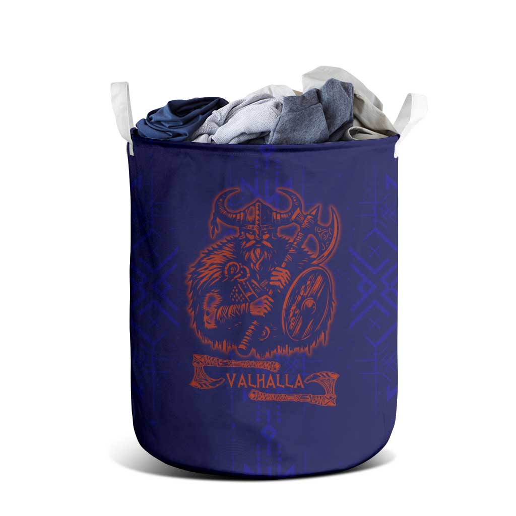 Valhalla Warrior Viking Laundry Basket with Axes and Norse Symbols Norse Mythology Tribute - Wonder Print Shop
