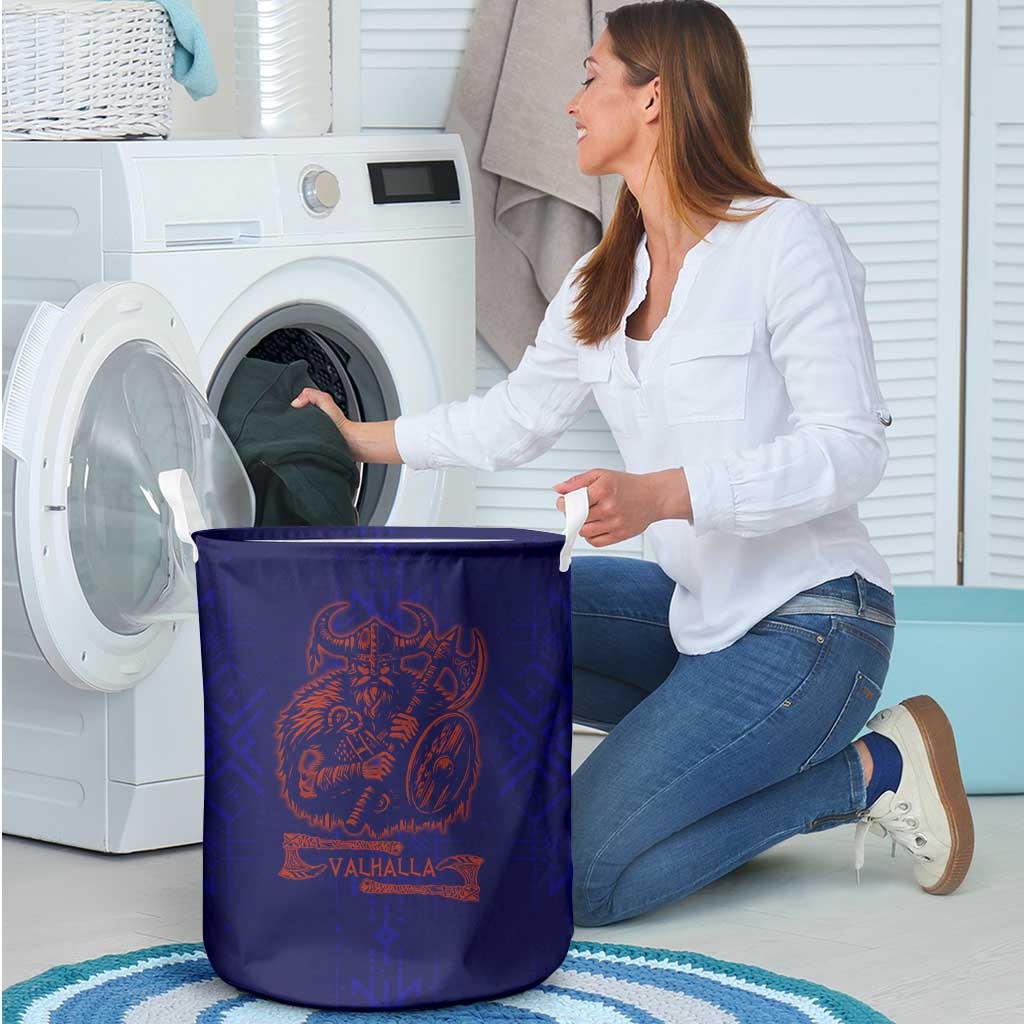 Valhalla Warrior Viking Laundry Basket with Axes and Norse Symbols Norse Mythology Tribute - Wonder Print Shop