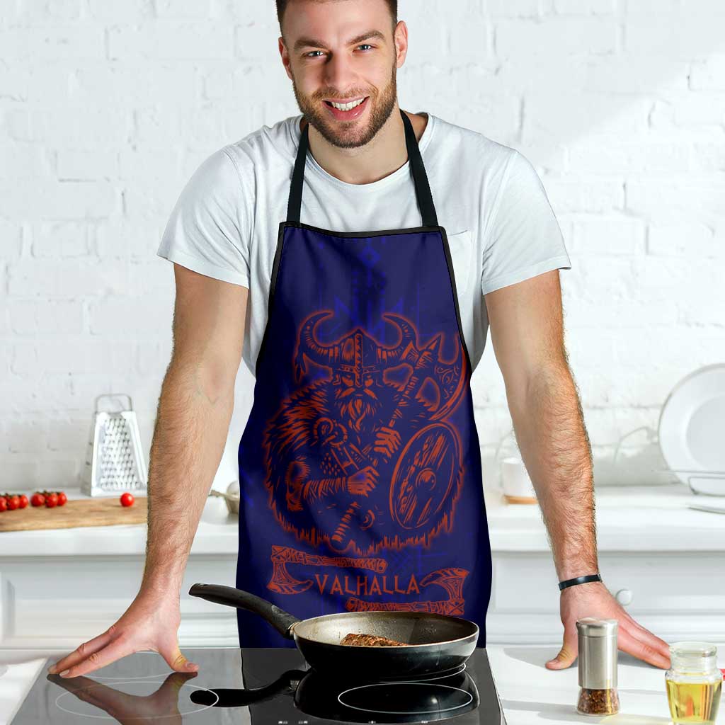 Valhalla Warrior Viking Apron with Axes and Norse Symbols Norse Mythology Tribute - Wonder Print Shop