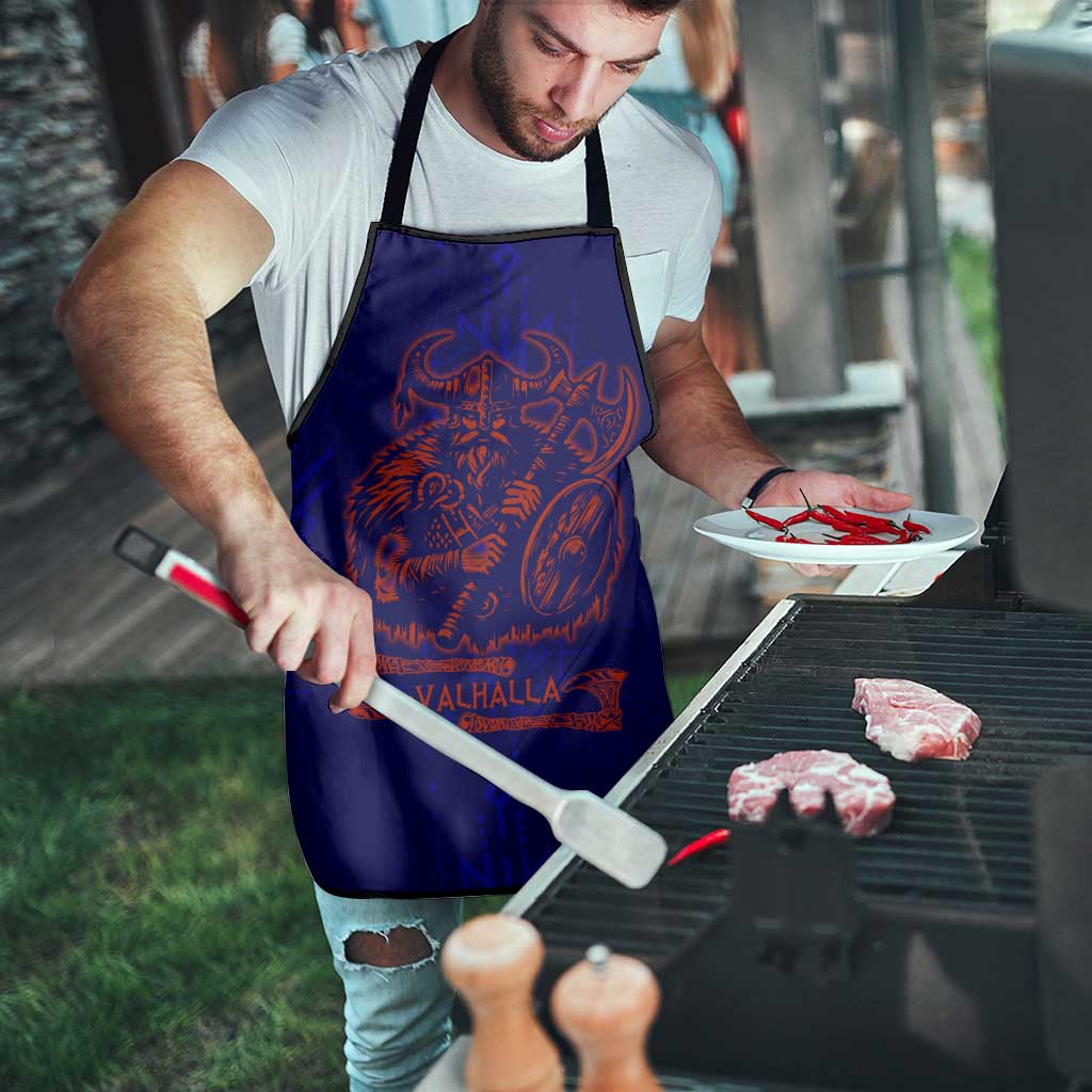 Valhalla Warrior Viking Apron with Axes and Norse Symbols Norse Mythology Tribute - Wonder Print Shop