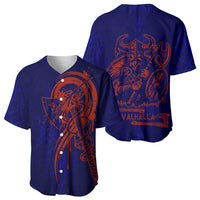 Valhalla Warrior Viking Baseball Jersey with Axes and Norse Symbols Norse Mythology Tribute - Wonder Print Shop