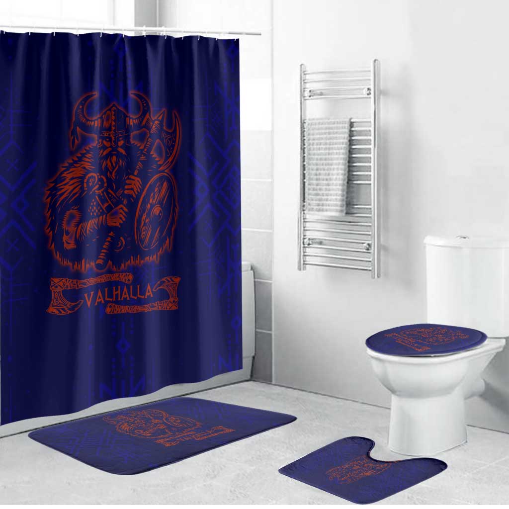 Valhalla Warrior Viking Bathroom Set with Axes and Norse Symbols Norse Mythology Tribute - Wonder Print Shop