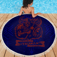 Valhalla Warrior Viking Beach Blanket with Axes and Norse Symbols Norse Mythology Tribute - Wonder Print Shop