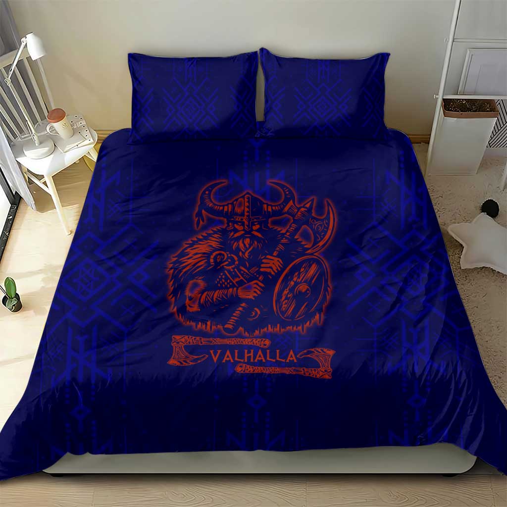 Valhalla Warrior Viking Bedding Set with Axes and Norse Symbols Norse Mythology Tribute - Wonder Print Shop