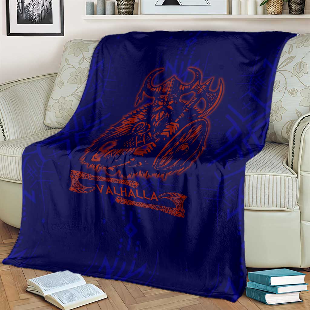 Valhalla Warrior Viking Blanket with Axes and Norse Symbols Norse Mythology Tribute - Wonder Print Shop