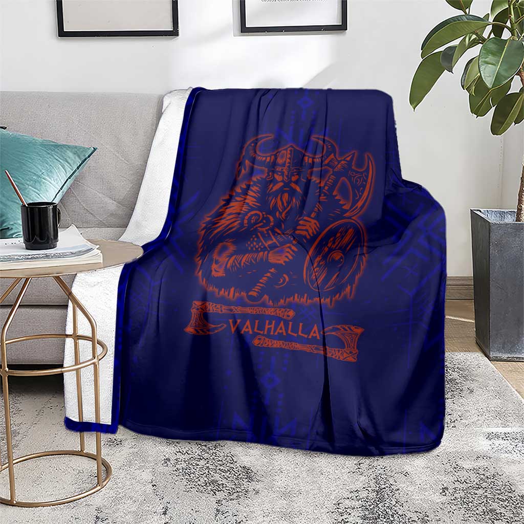 Valhalla Warrior Viking Blanket with Axes and Norse Symbols Norse Mythology Tribute - Wonder Print Shop