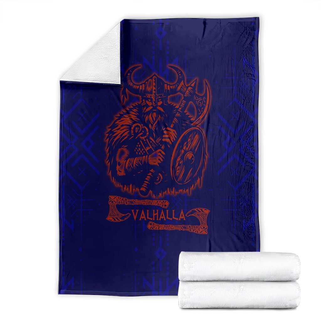 Valhalla Warrior Viking Blanket with Axes and Norse Symbols Norse Mythology Tribute - Wonder Print Shop