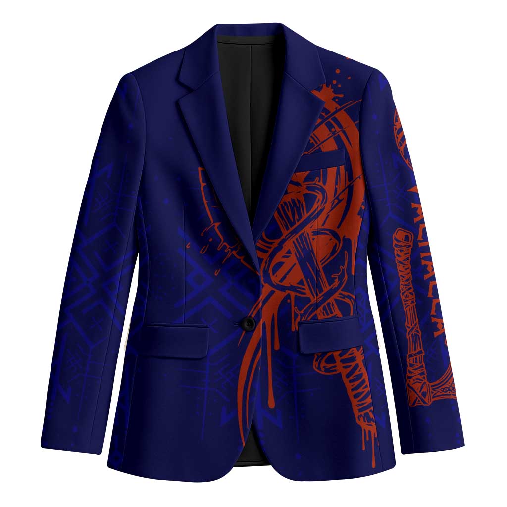 Valhalla Warrior Viking Blazer with Axes and Norse Symbols Norse Mythology Tribute - Wonder Print Shop