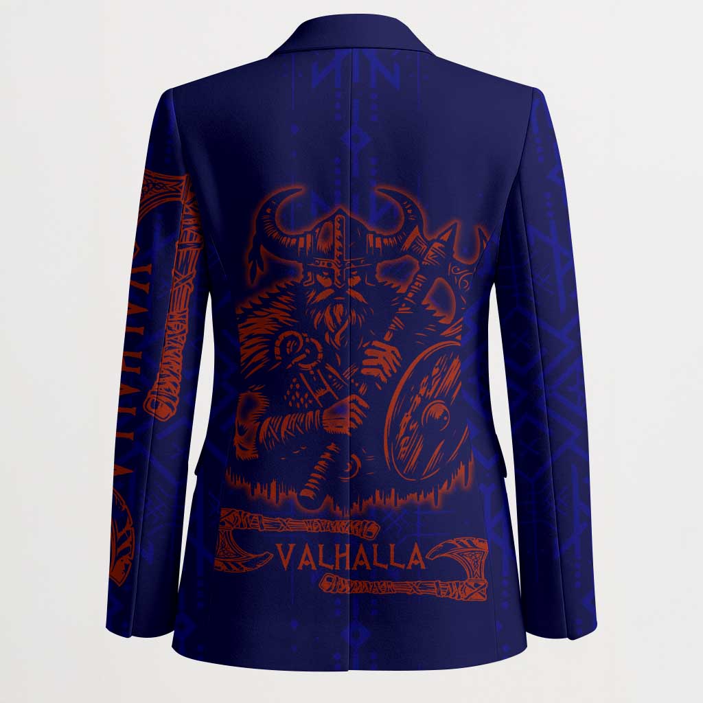 Valhalla Warrior Viking Blazer with Axes and Norse Symbols Norse Mythology Tribute - Wonder Print Shop