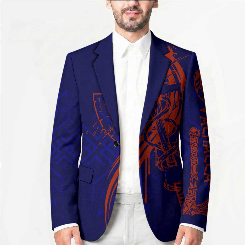 Valhalla Warrior Viking Blazer with Axes and Norse Symbols Norse Mythology Tribute - Wonder Print Shop