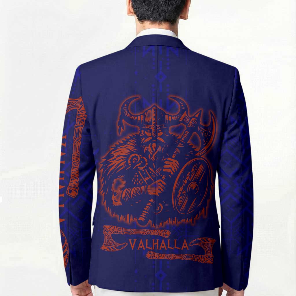 Valhalla Warrior Viking Blazer with Axes and Norse Symbols Norse Mythology Tribute - Wonder Print Shop
