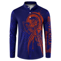 Valhalla Warrior Viking Button Sweatshirt with Axes and Norse Symbols Norse Mythology Tribute - Wonder Print Shop