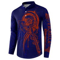 Valhalla Warrior Viking Button Sweatshirt with Axes and Norse Symbols Norse Mythology Tribute - Wonder Print Shop