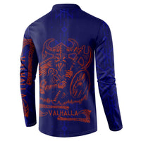 Valhalla Warrior Viking Button Sweatshirt with Axes and Norse Symbols Norse Mythology Tribute - Wonder Print Shop